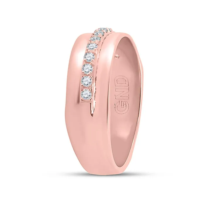 gndatlanta 14k Rose Gold Round Diamond Wedding Single Row Band Ring 13 Cttw Rings