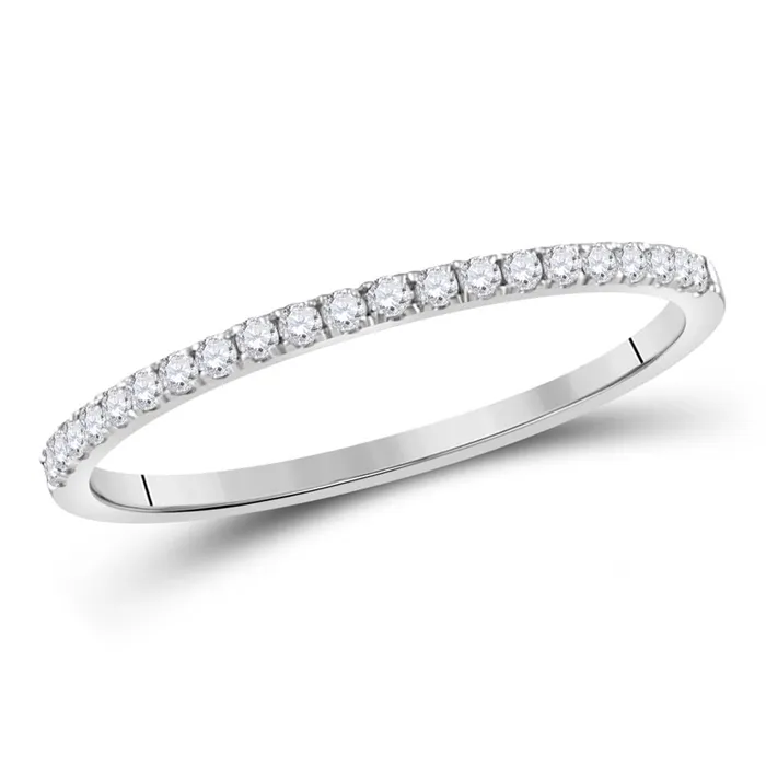 gndatlanta 14k White Gold Round Diamond Stackable Band Ring 16 Cttw Rings