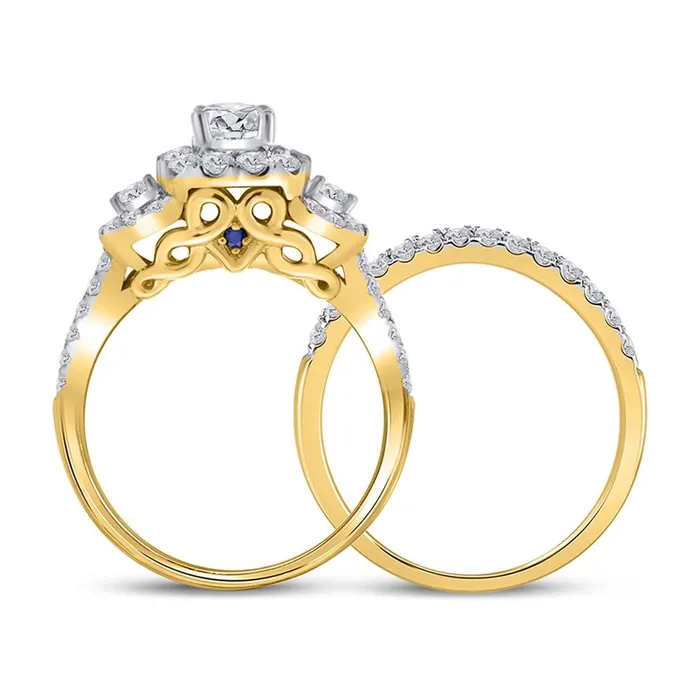 gndatlanta 14k Yellow Gold Round Diamond 3stone Bridal Engagement Ring 112 Cttw Certified Rings