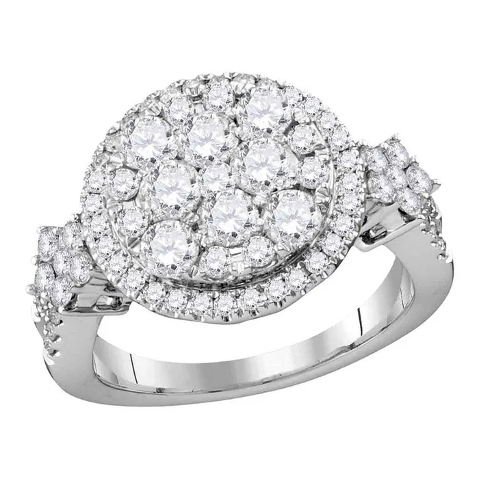 gndatlanta Rings 14k White Gold Diamond Bridal Engagement Ring 2 Cttw