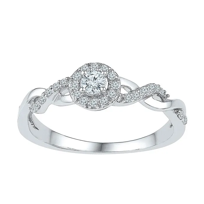 gndatlanta Rings 14k White Gold Round Diamond Solitaire Bridal Engagement Ring 15 Cttw