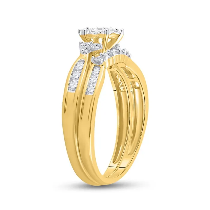gndatlanta Rings 14k Yellow Gold Marquise Diamond Bridal Wedding Ring Set 12 Cttw Certified