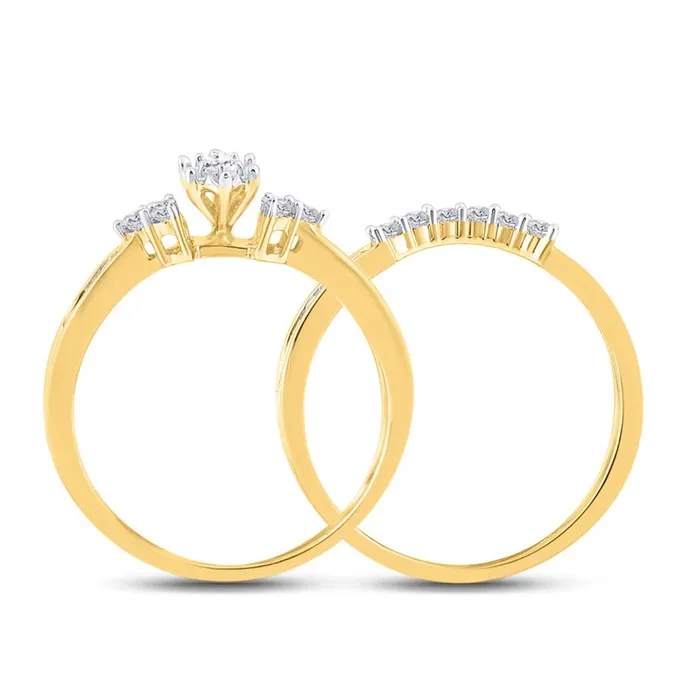 gndatlanta Rings 14k Yellow Gold Marquise Diamond Bridal Wedding Ring Set 12 Cttw Certified