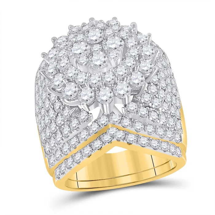 gndatlanta Rings 14k Yellow Gold Round Diamond Bridal Wedding Ring Set 5 Cttw