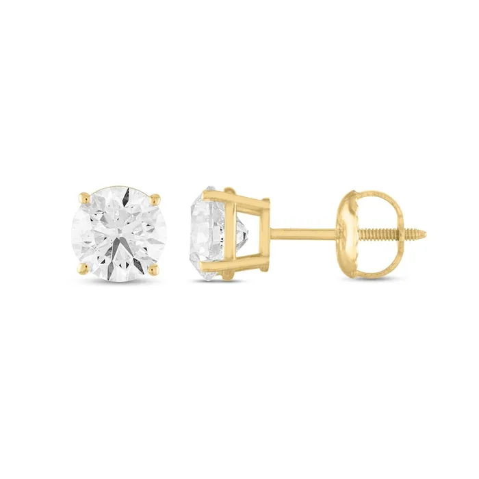 Goldia 075 CT TW Certified Diamond Stud Earrings in 14K Gold II1 Earrings