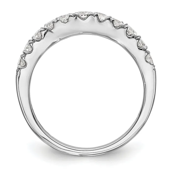 Goldia 075ct CZ Solid Real 14K White Gold Wedding Wedding Band Ring Rings