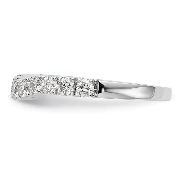 Goldia 075ct CZ Solid Real 14K White Gold Wedding Wedding Band Ring Rings