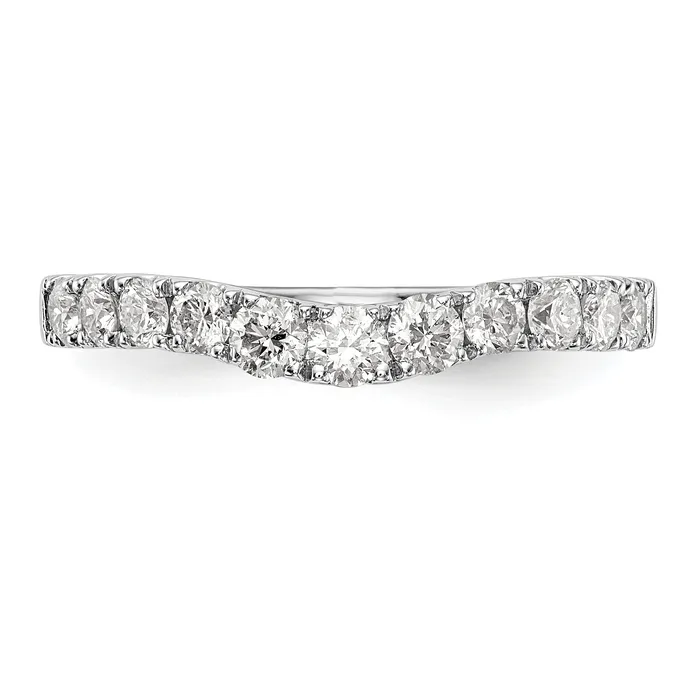 Goldia 075ct CZ Solid Real 14K White Gold Wedding Wedding Band Ring Rings