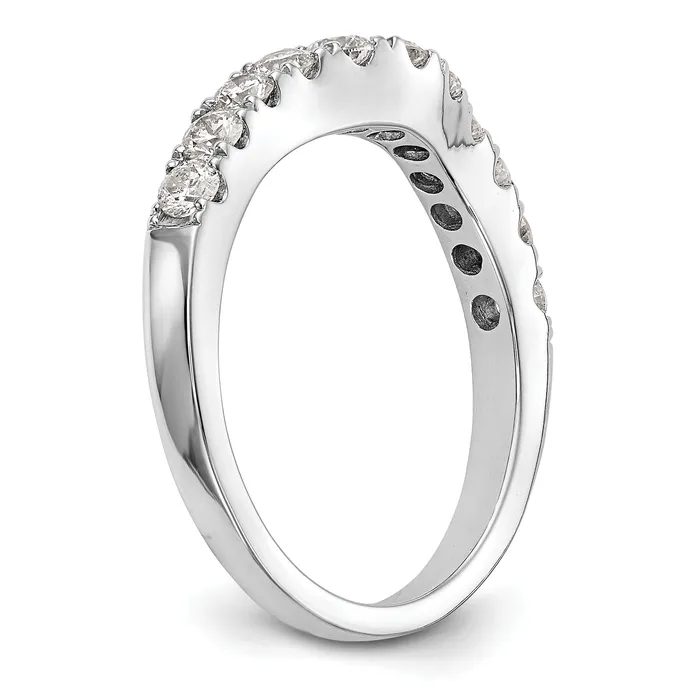 Goldia 075ct CZ Solid Real 14K White Gold Wedding Wedding Band Ring Rings