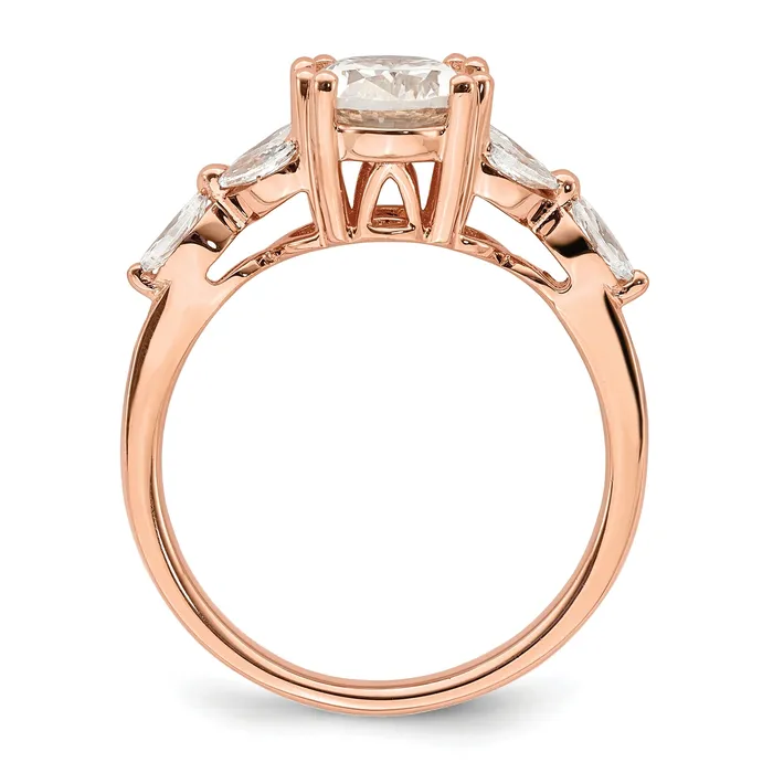 Goldia 150ct CZ Solid Real 14k Rose Polish 1 12ct Oval Engagement Dia Ring Rings