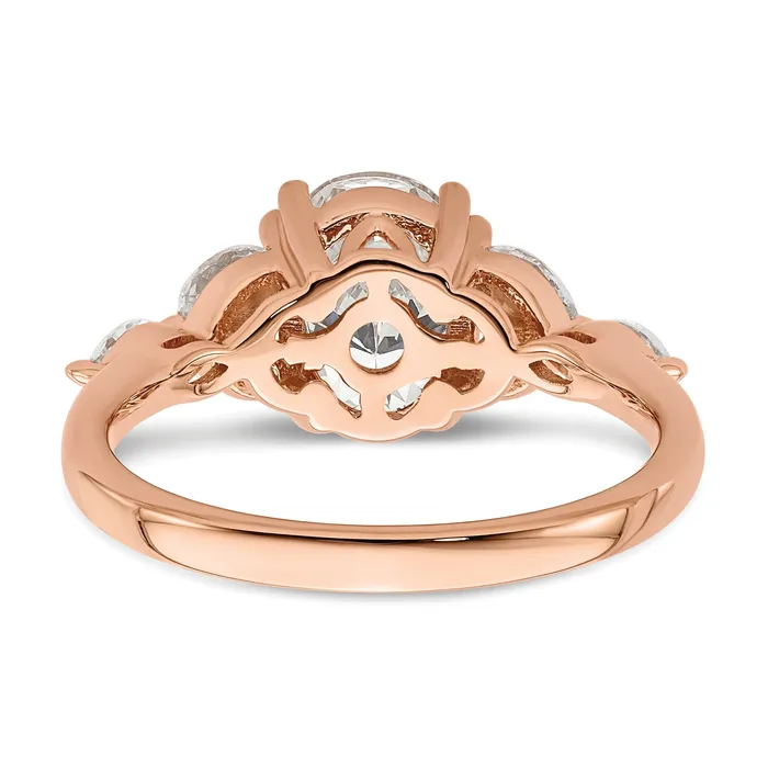 Goldia 150ct CZ Solid Real 14k Rose Polish 1 12ct Oval Engagement Dia Ring Rings