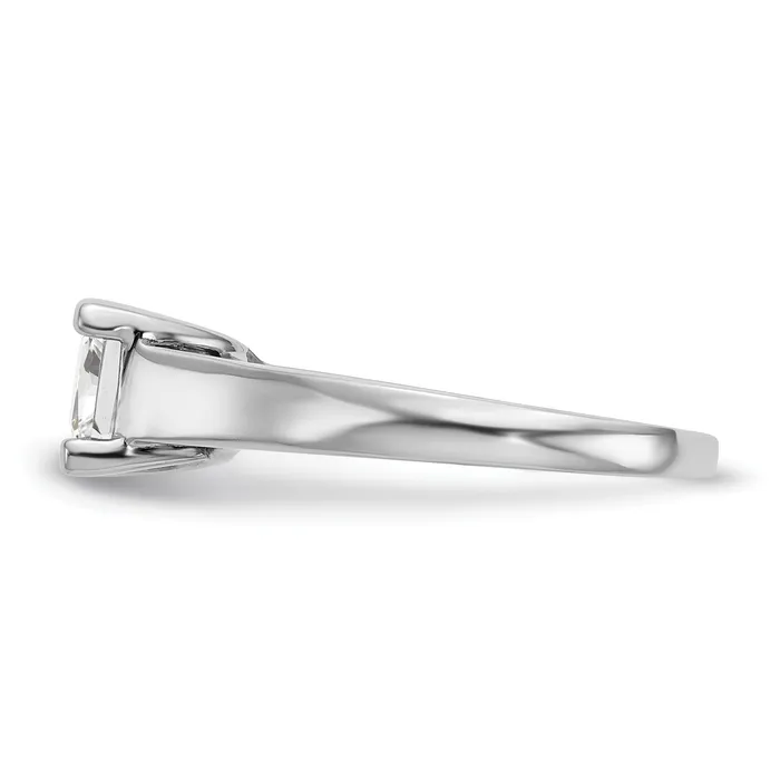 Goldia 150ct CZ Solid Real 14k White Gold Square Solitaire Engagement Ring Rings