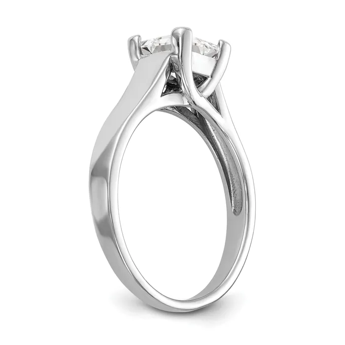 Goldia 150ct CZ Solid Real 14k White Gold Square Solitaire Engagement Ring Rings