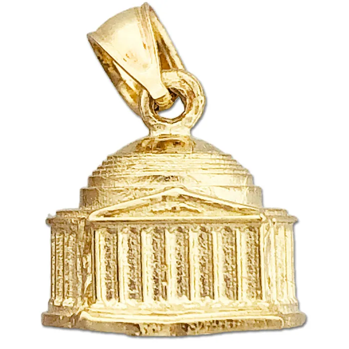 Goldia 14K Gold 3D Washington DC Jefferson Memorial Charm Charm Necklaces Goldia 14K Gold 3D Washington DC Jefferson Memorial Charm Charm Necklaces