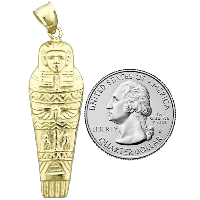 Goldia 14K Gold Egyptian Sarcophagus Pendant PreStyled Sets