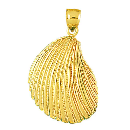 Goldia 14K Gold Mussel Clam Shell Mollusc Pendant PreStyled Sets