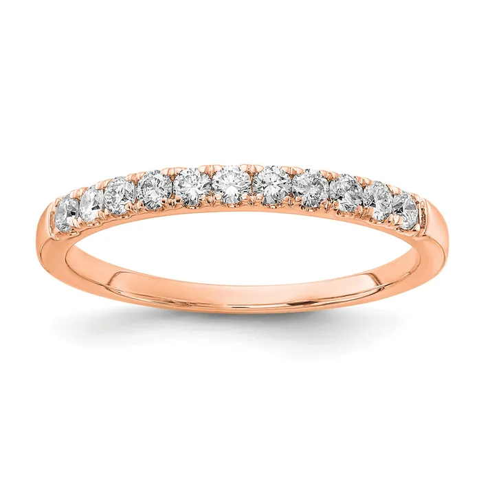 Goldia 14k Rose Gold 13 Ct Lab Grown Diamond VSSI G Wedding Band Ring Rings