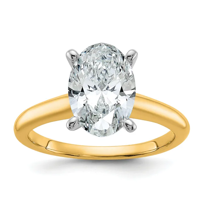 Goldia 14k Twotone 2 12 Ct Lab Grown Diamond VSSI G Oval Solitare Engagement Ring Rings