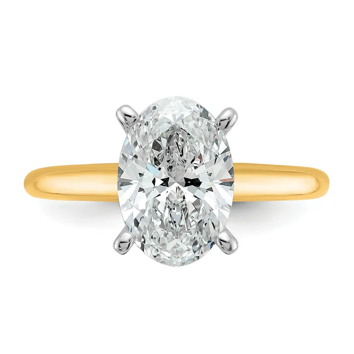 Goldia 14k Twotone 2 12 Ct Lab Grown Diamond VSSI G Oval Solitare Engagement Ring Rings