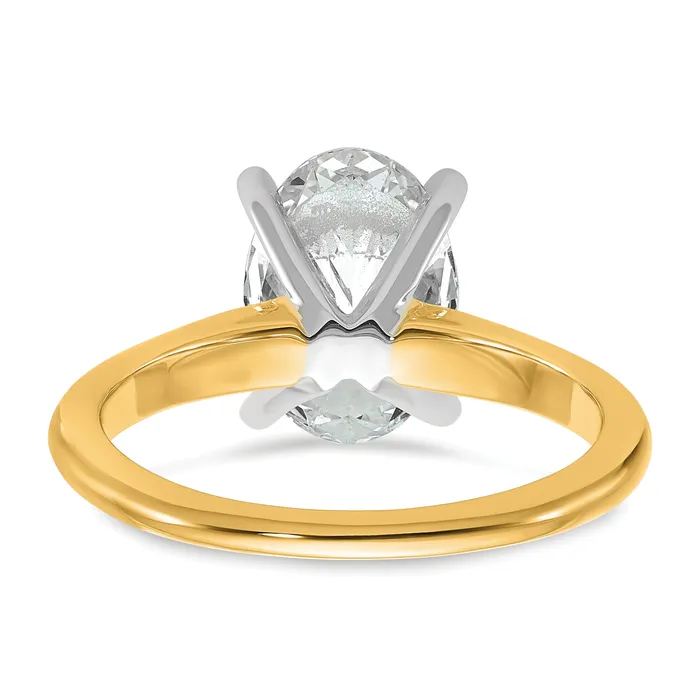 Goldia 14k Twotone 2 12 Ct Lab Grown Diamond VSSI G Oval Solitare Engagement Ring Rings