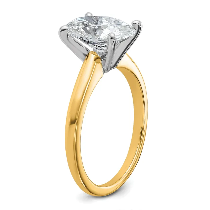 Goldia 14k Twotone 2 12 Ct Lab Grown Diamond VSSI G Oval Solitare Engagement Ring Rings