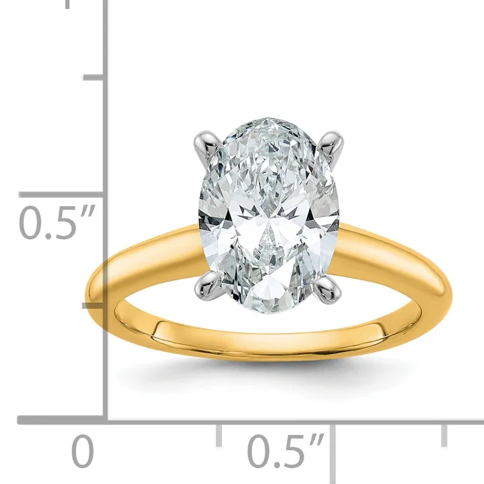 Goldia 14k Twotone 2 12 Ct Lab Grown Diamond VSSI G Oval Solitare Engagement Ring Rings