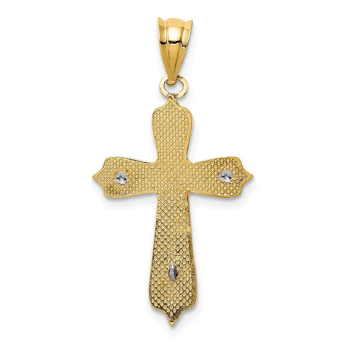 Goldia 14k Twotone Gold Crucifix Pendant Rings