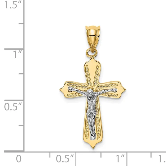 Goldia 14k Twotone Gold Crucifix Pendant Rings