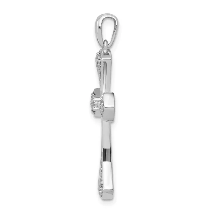 Goldia 14k White Gold 16ct Real Diamond Cross Pendant Necklaces
