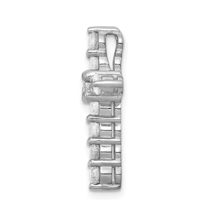 Goldia 14k White Gold 1 Ct Lab Grown Diamond VSSI G Cross Chain Slide Pendant Necklaces