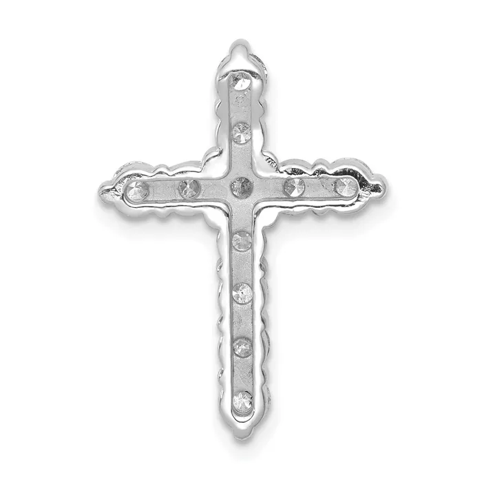 Goldia 14k White Gold 1 Ct Lab Grown Diamond VSSI G Cross Chain Slide Pendant Necklaces