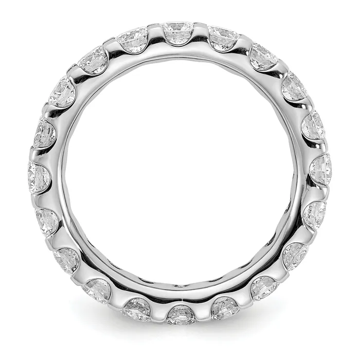 Goldia 14k White Gold 3 Ct Lab Grown Diamond VSSI G Shared Prong Eternity Band Ring Rings