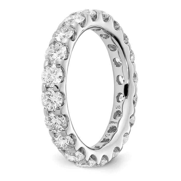 Goldia 14k White Gold 3 Ct Lab Grown Diamond VSSI G Shared Prong Eternity Band Ring Rings