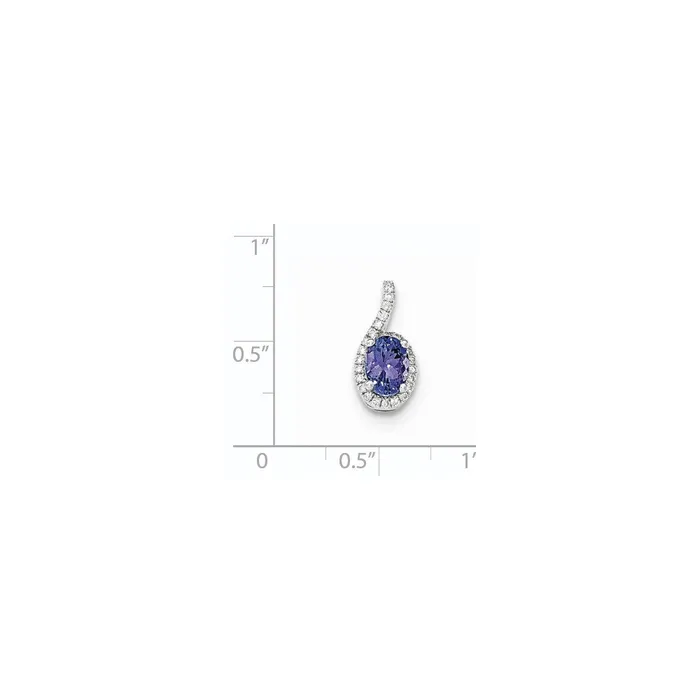 Goldia 14k White Gold Oval Tanzanite u0026 Halo Diamond Pendant Necklaces