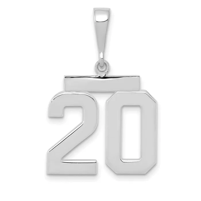Goldia 14k White Goldw Medium Polished Number 20 Charm Charm Necklaces