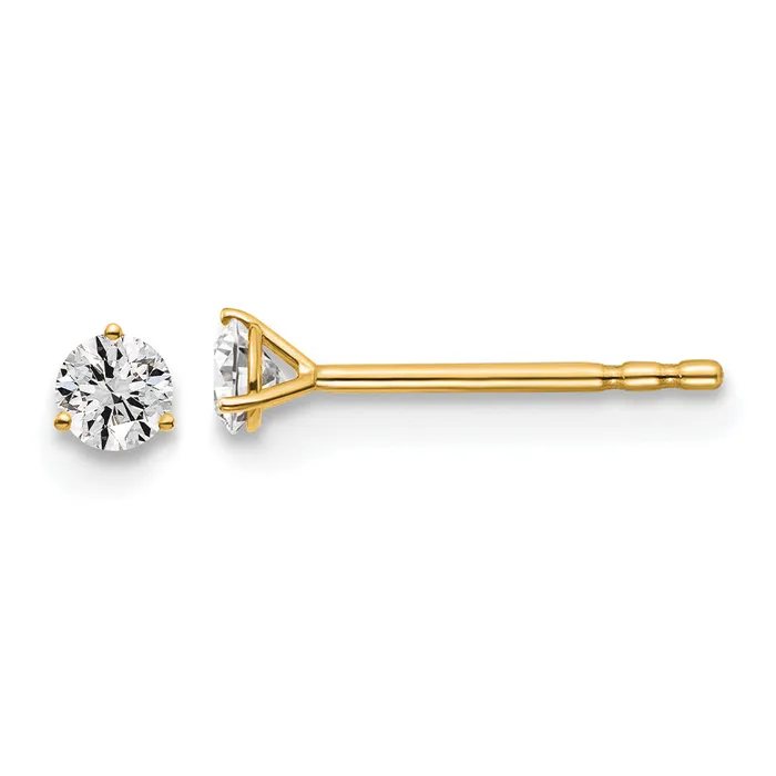 Goldia 14k Yellow Gold 16 ctw Lab Grown Diamond VSSI G Round 3 Prong Heavy Wt Stud Earrings Earrings