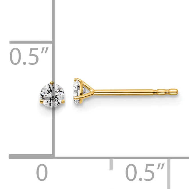 Goldia 14k Yellow Gold 16 ctw Lab Grown Diamond VSSI G Round 3 Prong Heavy Wt Stud Earrings Earrings
