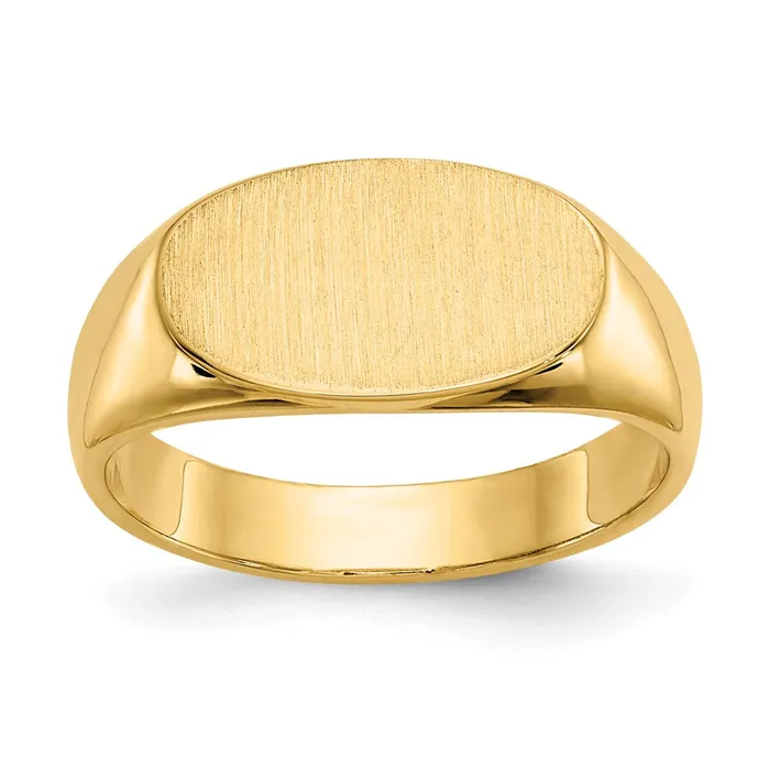 Goldia 14K Yellow Gold 80x135mm Closed Back Signet Ring Rings