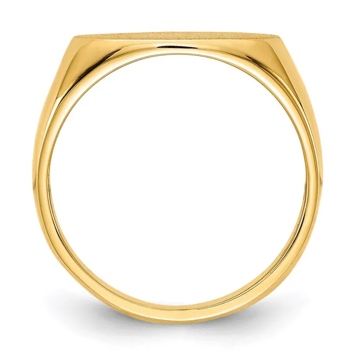 Goldia 14K Yellow Gold 80x135mm Closed Back Signet Ring Rings