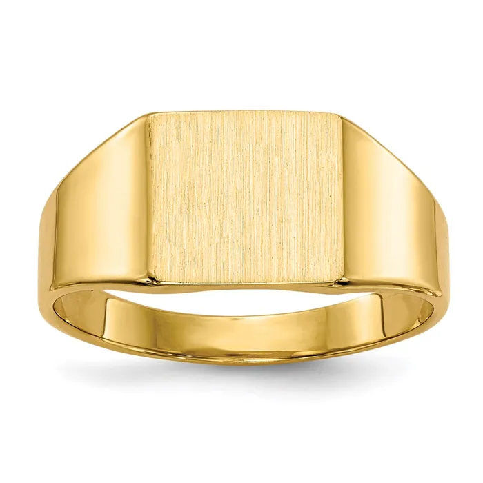 Goldia 14K Yellow Gold 80x70mm Closed Back Signet Ring Rings