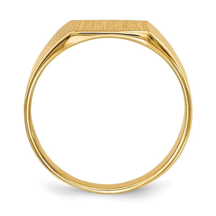 Goldia 14K Yellow Gold 80x70mm Closed Back Signet Ring Rings