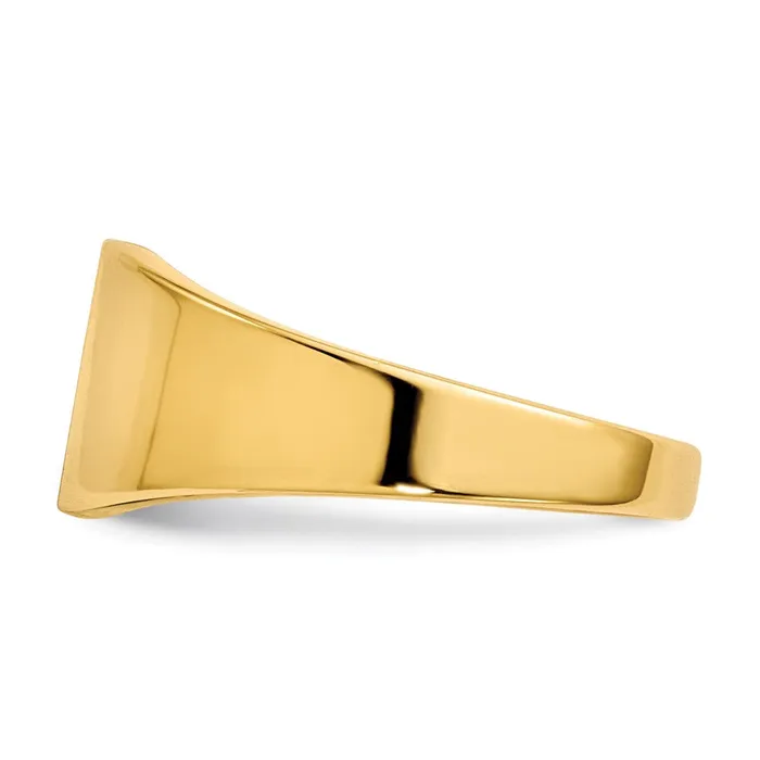 Goldia 14K Yellow Gold 80x70mm Closed Back Signet Ring Rings