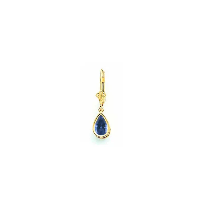 Goldia 14k Yellow Gold 8x5mm Pear Sapphire leverback Earrings Earrings