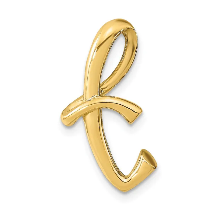 Goldia 14k Yellow Gold Polished Letter T Initial Slide Necklaces