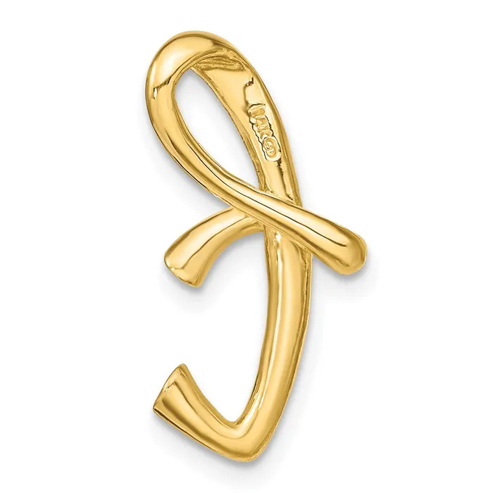 Goldia 14k Yellow Gold Polished Letter T Initial Slide Necklaces