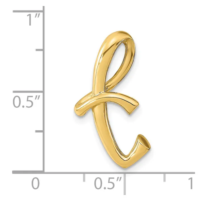 Goldia 14k Yellow Gold Polished Letter T Initial Slide Necklaces