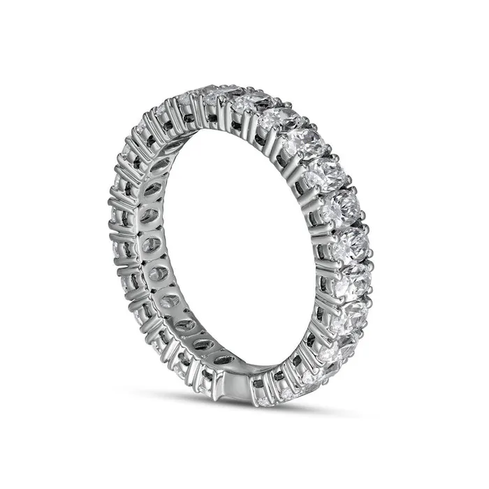 Goldia 2330 CT TW Certified Oval LabCreated Diamond Eternity Anniversary Band in Solid 14K White Gold FVS2 Rings