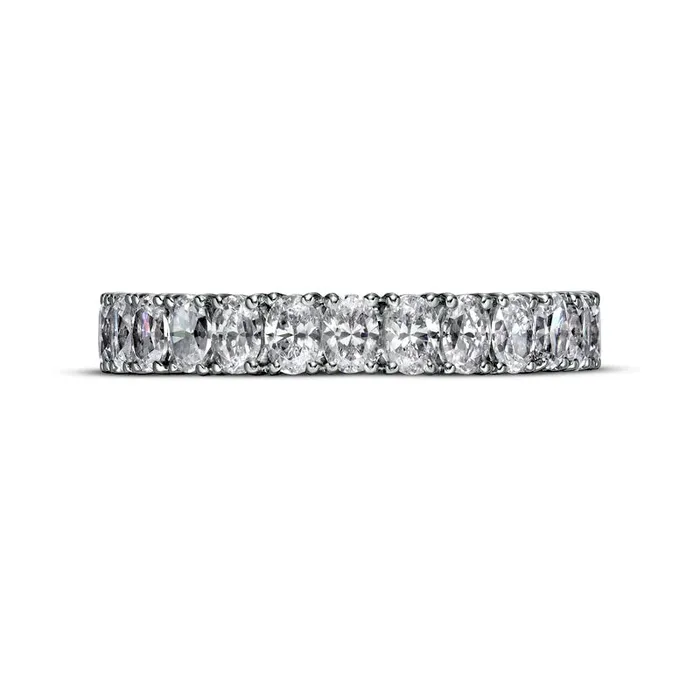 Goldia 2330 CT TW Certified Oval LabCreated Diamond Eternity Anniversary Band in Solid 14K White Gold FVS2 Rings