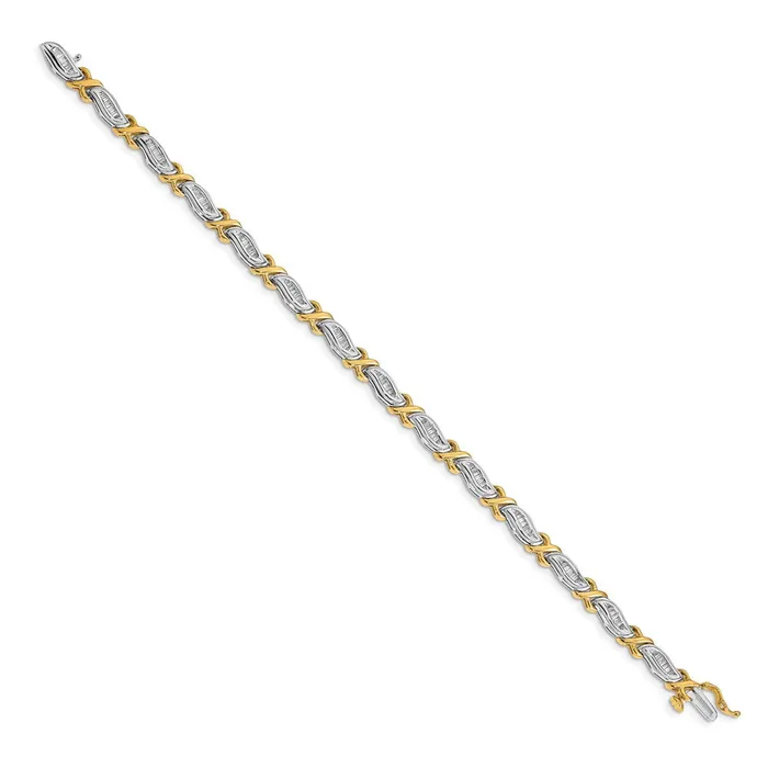goldiaca Bracelets 14k TwoTone 1ct Baguette Natural Diamond Bracelet