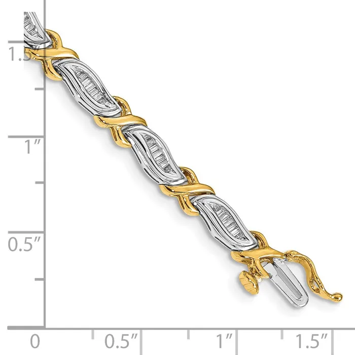 goldiaca Bracelets 14k TwoTone 1ct Baguette Natural Diamond Bracelet